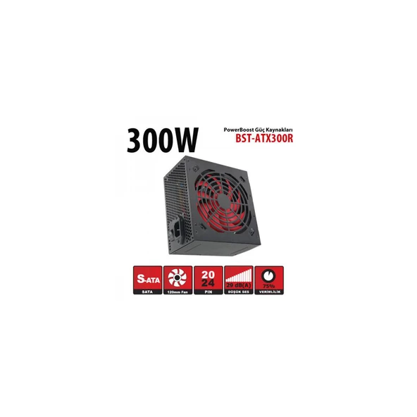Powerboost Bst-Atx300R 300W, Sata, 12Cm Fan, Box Psu ürün görseli 1