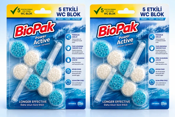 BIOPAK WC BLOK 2X50 OKYANUS KOKULU 2LI ( 2 ADET ) ürün görseli 1
