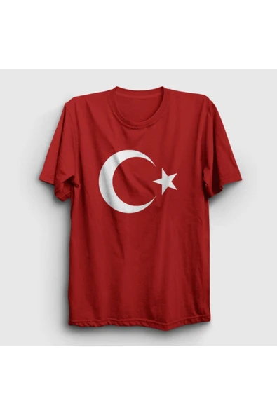 NACAR STORE Unısex Kırmızı Ay Yıldızlı Baskılı T-shirt ürün görseli 1