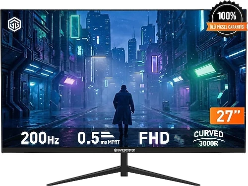 Gamebooster 27 Gb-27M1F200Cfmr Va Adaptive Sync Curved 3000R 0,5Ms 200Hz Hdmi+Dp+Dc+Usb+Audio Fhd Monitör ürün görseli 1