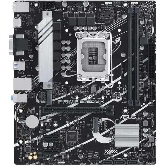 Intel Prime B760M-K D5 Ddr5 8000(Oc) Vga Hdmi 2.5Gbit Lan M.2 16X 1700P (12-13. Nesil) ürün görseli 1