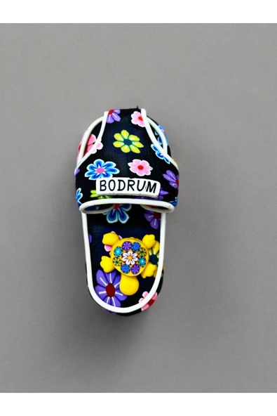 BODRUM Temalı Hamur Magnet 4cm x 7cm  Siyah ürün görseli 1