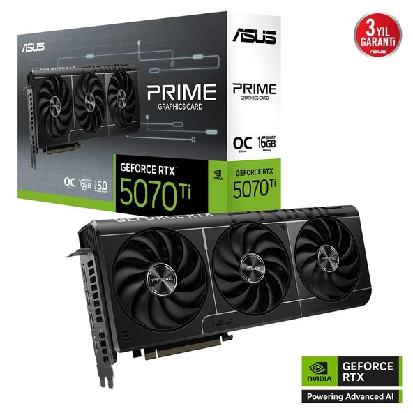 Prime-Rtx5070Ti-O16G, 16Gb, 256Bit, Gddr7, 1Xhdmi, 3Xdp Ekran Kartı ürün görseli 1