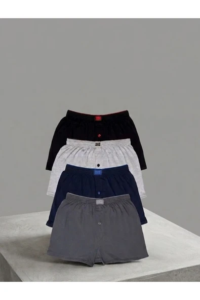 NACAR STORE Tutku Erkek 4'lü Penye Havlu Bel Karışık Renk Boxer ürün görseli 1