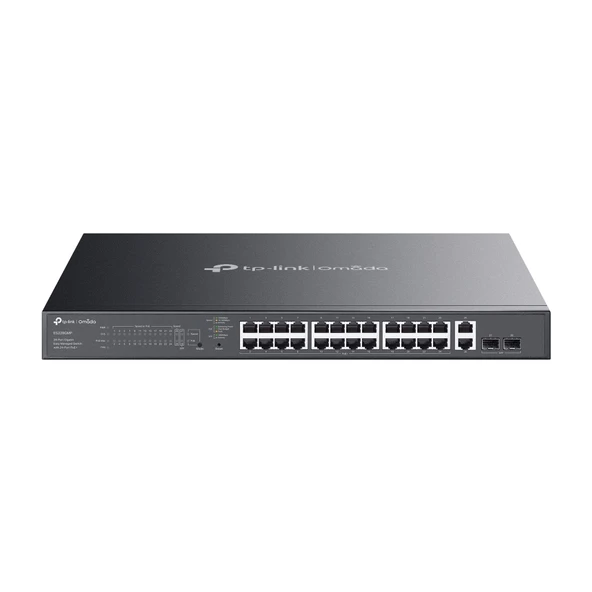 Omada Es228Gmp, 28 Port Gigabit, 24 Port Poe+, 2 Port Gigabit Sfp, 384W, Yönetilebilir, Metal Kasa Rackmount Switch ürün görseli 1