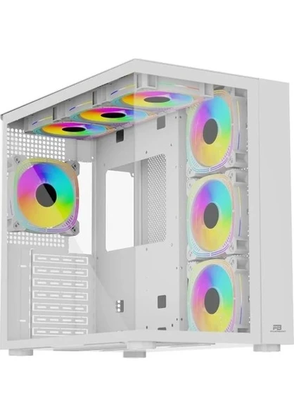 Powerboost Pb-Ss02W Sea View Jbst-Pbss02W Usb 3.0 Mesh Beyaz 7X12Cm Rgb Fan Atx Kasa ürün görseli 1