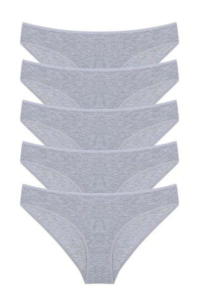 NACAR STORE Kadın Gri  Slip Külot 5'li Paket ürün görseli 1