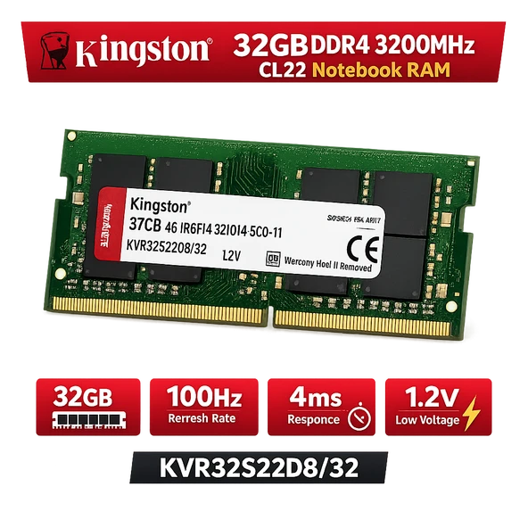 32Gb Ddr4 3200Mhz Cl22 Notebook Ram Kvr32S22D8/32 ürün görseli 1