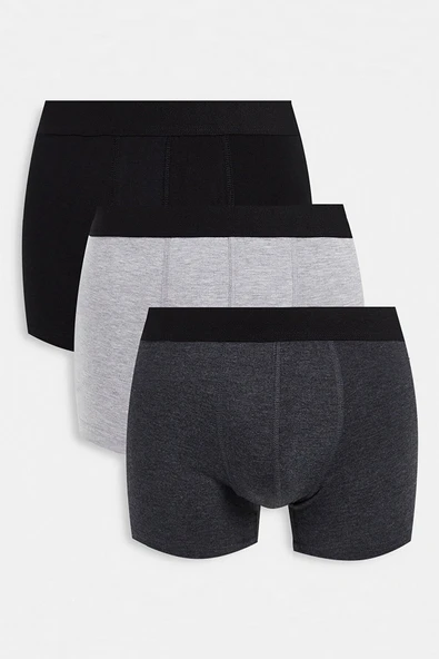 NACAR STORE Erkek Karışık Renk 3'lü Paket Pamuklu Likralı Boxer ürün görseli 1