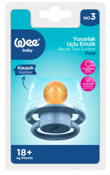 Wee Baby 700 Pure Kauçuk Yuvarlak Uçlu Emzik No:3 Çok Renkli ürün görseli 1