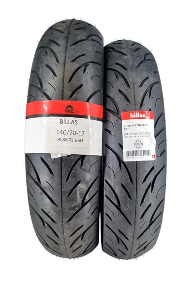 Billas 140/70-17 VE 110/70-17 TL (TUBELESS - DUBLEKS) BL086 LASTİK TAKIMI ürün görseli 1