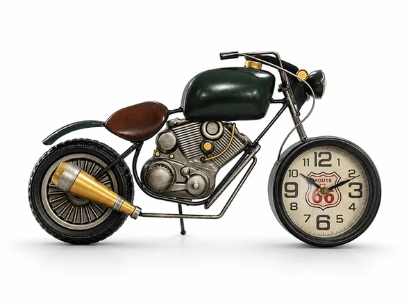 Retro Motosiklet Tasarımlı Duvar Saati - Metal - 44x24 cm Dekoratif Obje ürün görseli 1