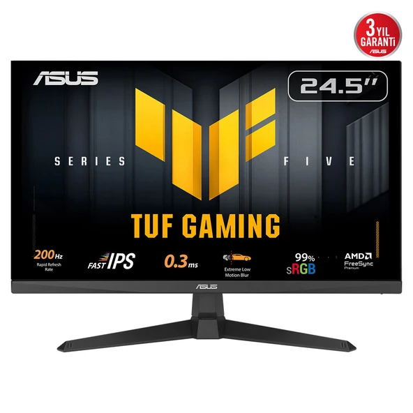 Tuf Vg259Q5A 24,5&Amp;Quot; 0.3Ms, 200Hz, Full Hd, Dp, 2Xhdmi, Hoparlör, Ips Panel, Elmb Sync Premium, Monitör ürün görseli 1