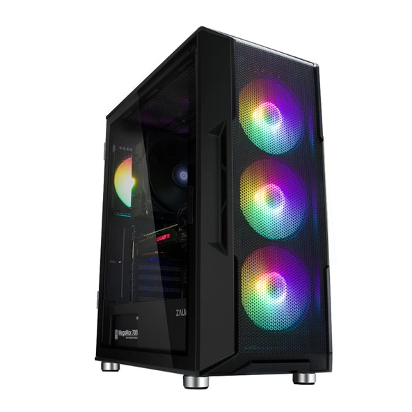 Zalman I3 Neo Black, Megamax, 700W 80+, Mesh Panel, Tempered Glass, 4X120Mm Rgb Fan, Atx Kasa ürün görseli 1