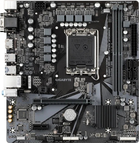 Gigabyte H610M H V2 Ddr5 5600 (Oc) Vga Hdmi M.2 1700P Usb 3.2 Gen1 (12-13-14. Nesil) ürün görseli 1