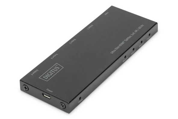 Digitus İnce Hdmi Çoklayıcı, 1X4, 4K/60Hz, Hdr, Hdcp 2.2, Gbps 40 Metre, Altın Kaplama ürün görseli 1