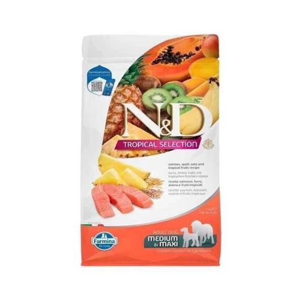 N&D Tropical Selection Adult Somonlu Orta ve Büyük Irk Yetişkin Köpek Maması 2 Kg ürün görseli 1