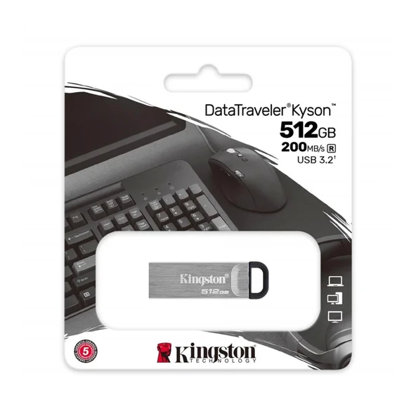 Dtkn/512Gb Usb 3.2 Data Traveler Kyson Flash Disk (Siyah-Gri) ürün görseli 1