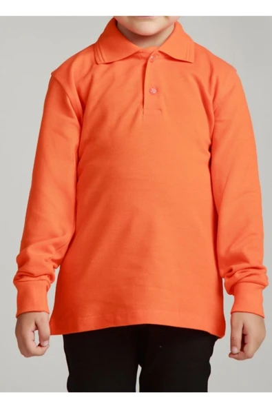NACAR STORE Kız & Erkek Çocuk Uzunkol Polo Yaka Okul T-shırt ürün görseli 1