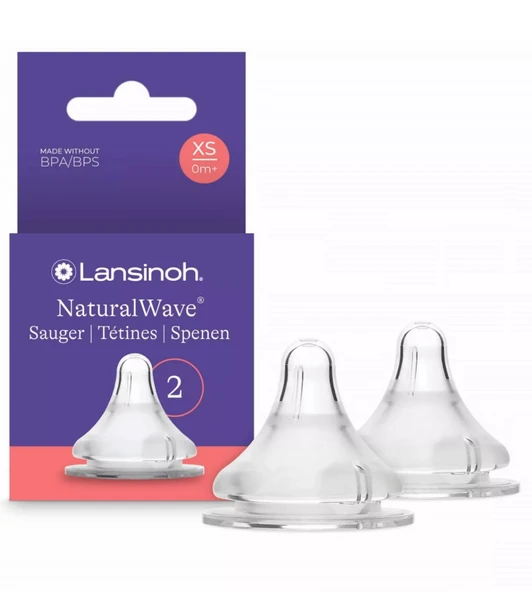 Lansinoh NaturalWave Biberon Emziği XS (Ekstra Yavaş Akışlı) ürün görseli 1