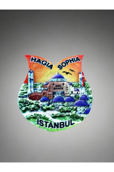 İSTANBUL / AYASOFYA Temalı Polyester Magnet 6,5cm x 7cm. ürün görseli 1
