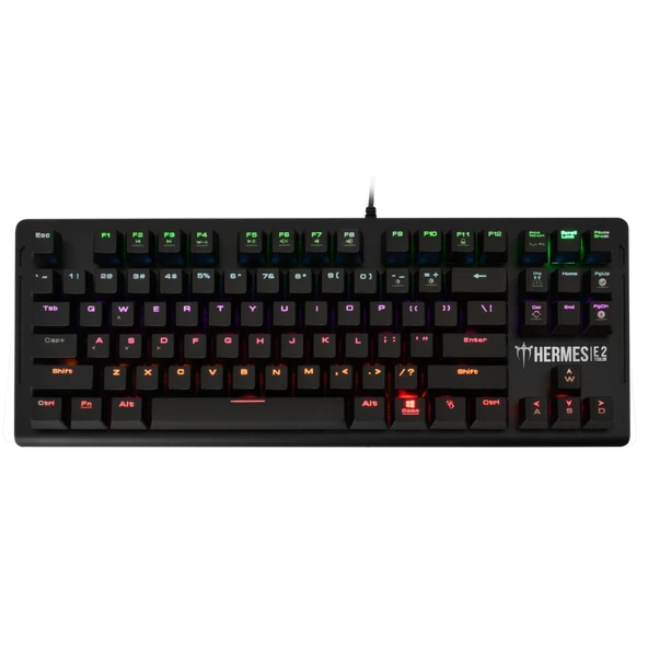 Gamdias Hermes-E2, Usb Kablolu, İngilizce, Rainbow Backlight, Mekanik Switch, Klavye ürün görseli 1