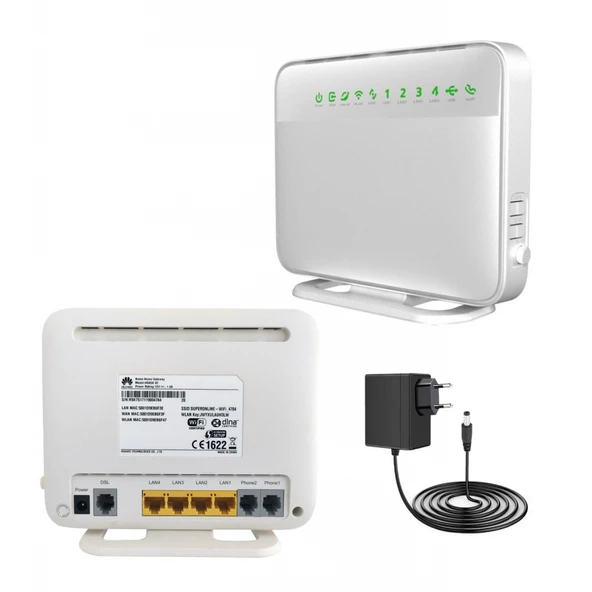 Hg658 V2, 4 Port, 2.4Ghz Wifi, 300Mbps, Dahili Anten, Vdsl2 Modem ürün görseli 1