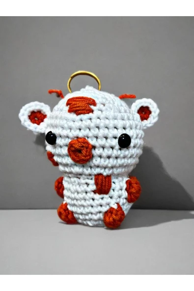 Amigurumi Anahtarlık – 7-8 cm El Örgüsü Mini Hediyelik & Çanta Süsü  Turuncu ürün görseli 1