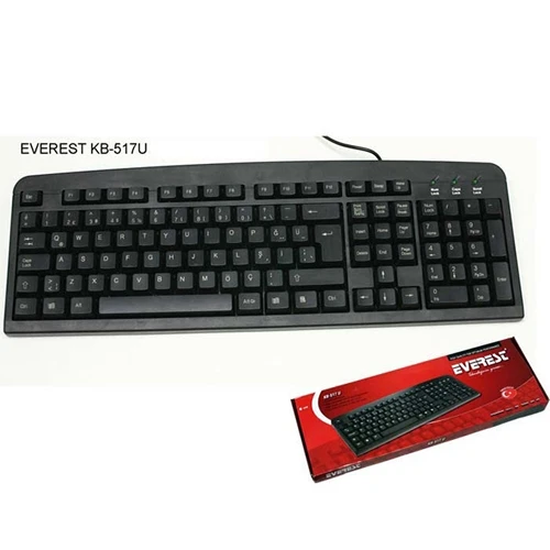 Everest Kb-517U F Usb Standart Siyah Klavye ürün görseli 1