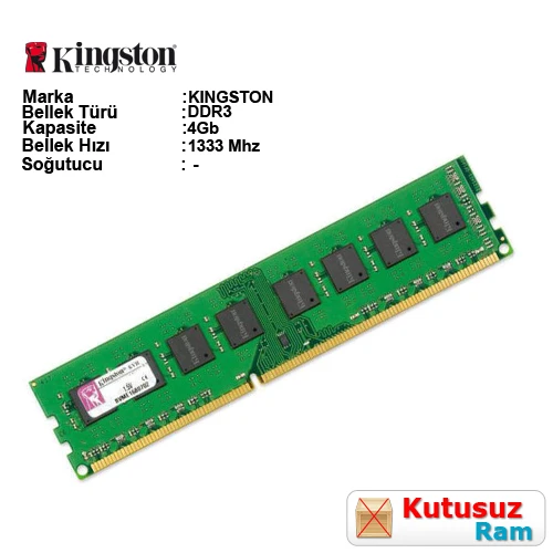 4Gb Ddr3 1333Mhz Pc Ram Kvr13N9S8/4 (Kutusuz) ürün görseli 1