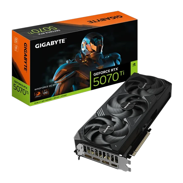 Gigabyte Gv-N507Twf3Oc-16Gd, Rtx5070Ti, Windforce Oc, 16Gb, Gddr7, 256Bit, 3 Fanlı, 1Xhdmi, 3Xdp, Gaming Ekran Karti ürün görseli 1