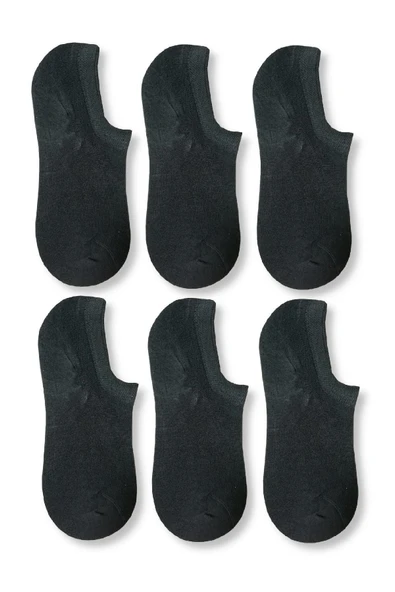 NACAR STORE Erkek Füme Bambu Görünmez Spor Ayakkabı Çorabı 6'lı ürün görseli 1