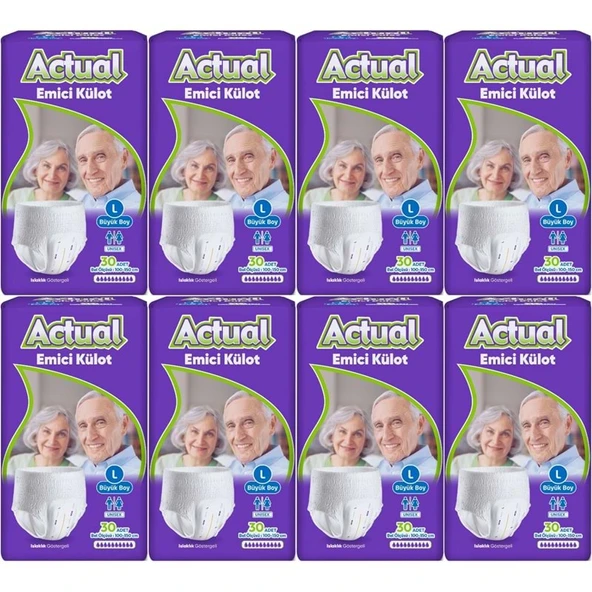 Actual Emici Külot Yetişkin Bezi L - Large - Büyük (Islaklık Göstergeli) 240 Adet ürün görseli 1