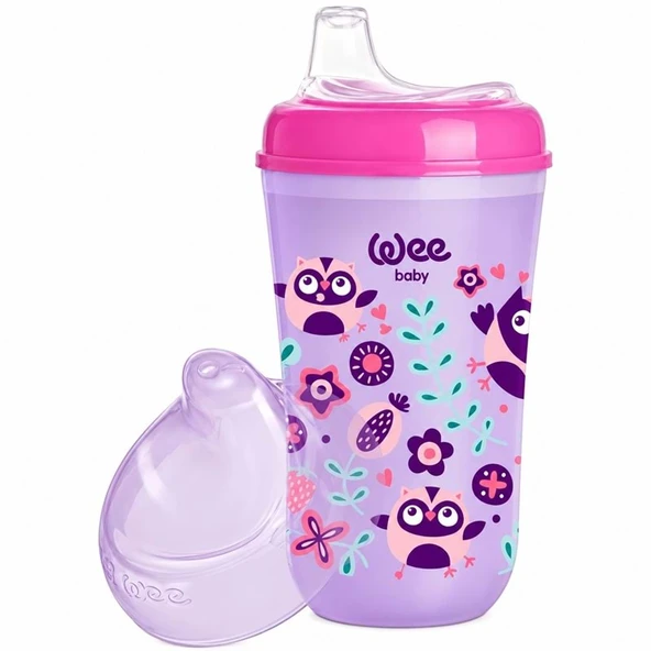 Wee Baby Yalıtımlı Su Oluklu Alıştırma Bardağı 200 ML - Mor ürün görseli 1