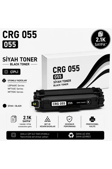 CANON CRG 055 Black Chipli ürün görseli 1