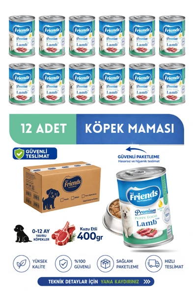 Premium Kuzu Etli Yavru Köpek Konservesi 24x400 gr (Chunk Special) ürün görseli 1