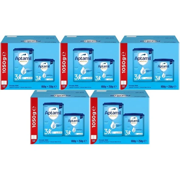 Nutrıcıa Aptamil Pronutra 1050GR (800+250GR) Devam Sütü No:3 (9-12 Ay) Avantaj Pk (5 Li Set) ürün görseli 1