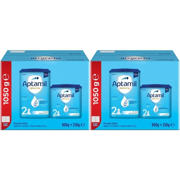 Nutrıcıa Aptamil Pronutra 1050GR (800+250GR) Devam Sütü No:2 (6-9 Ay) Avantaj Pk (2 Li Set) ürün görseli 1