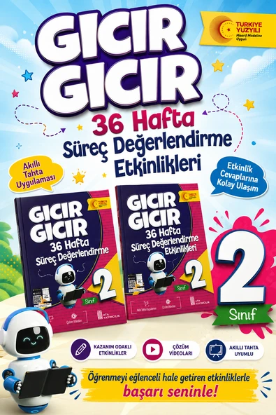 2.Sınıf Gıcır Gıcır 36 Hafta Süreç Değerlendirme ve  Etkinlikleri (2 Kitap) ürün görseli 1
