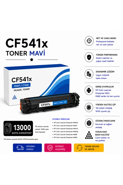 HP CF541x Toner Mavi ürün görseli 1
