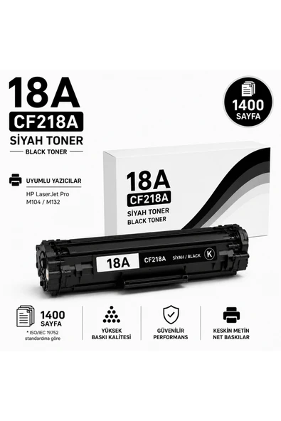 HP 18A-CF218A-M104-M132 Siyah 1400 Sayfa ürün görseli 1