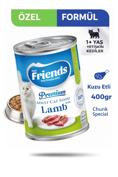Premium Kuzu Etli Yetişkin Kedi Konservesi 400 gr – Yaş Mama ürün görseli 1