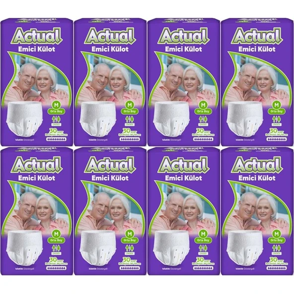 Actual Emici Külot Yetişkin Bezi M - Medium - Orta (Islaklık Göstergeli) 240 Adet ürün görseli 1