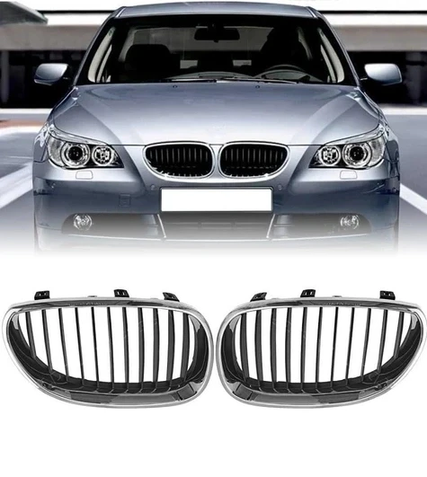 Bmw 5 Serisi E60 2004-2009 Ön Panjur Seti Krom Siyah 51712155446/47 ürün görseli 1
