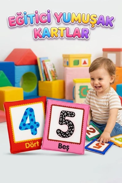 10 Adet Eğitici Bez Aktivite Kartları  – Duyusal ve Motor Gelişimi Destekleyen Oyuncak ürün görseli 1