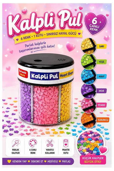 Kalpli Pul Standlı 6 Renk 60gr 1 Paket Bubu Parlak Pul Okul Sınıf Etkinlik Resim Dekarasyon Hobi Süsleme Sanat ürün görseli 1