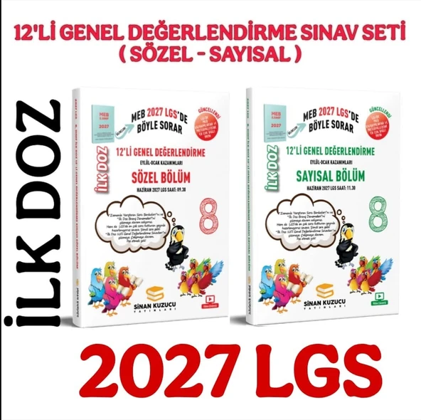 2027 8. Sınıf İlk Doz 12 li Sayısal Sözel Genel Değerlendirme Sınavları Sinan Kuzucu ürün görseli 1