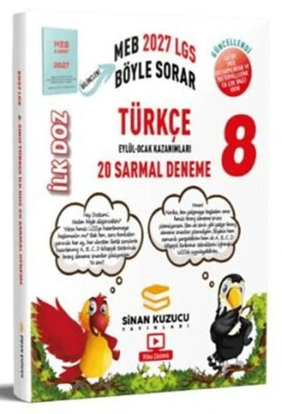 2027 8. Sınıf Türkçe İlk Doz 20 Sarmal Deneme Sinan Kuzucu ürün görseli 1