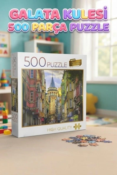 Galata Kulesi 500 Parça Puzzle – Yüksek Kaliteli Eğitici Hobi Seti İstanbul Temalı Puzzle ürün görseli 1