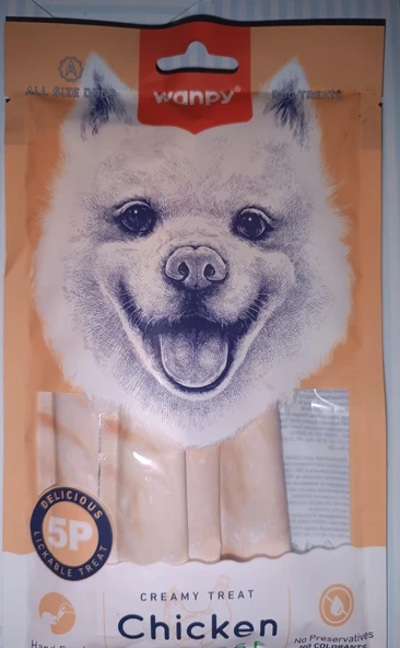 Wanpy Krema Tavuklu ve Peynirli Sıvı Köpek Ödülü 5x14 Gr ürün görseli 1